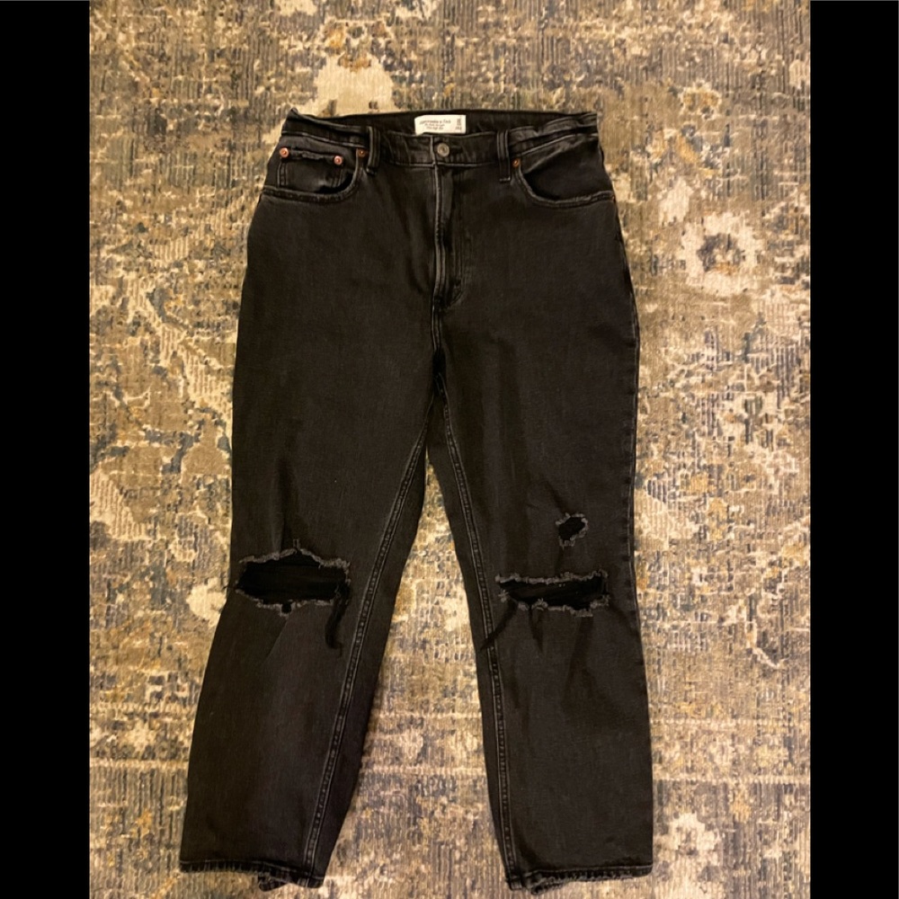 Abercrombie ankle straight ultra high rise